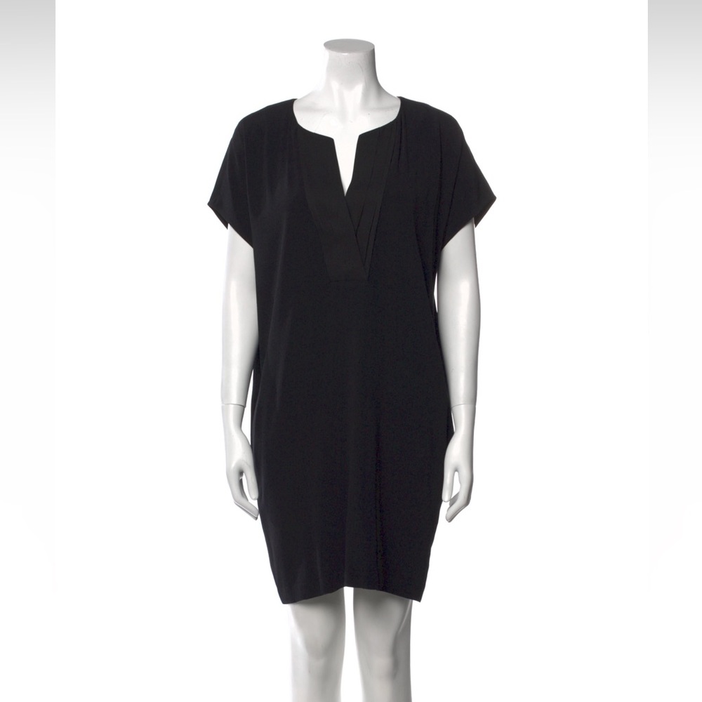 Black Vince V-Neck Mini, Shift Dress in Size Extra Small